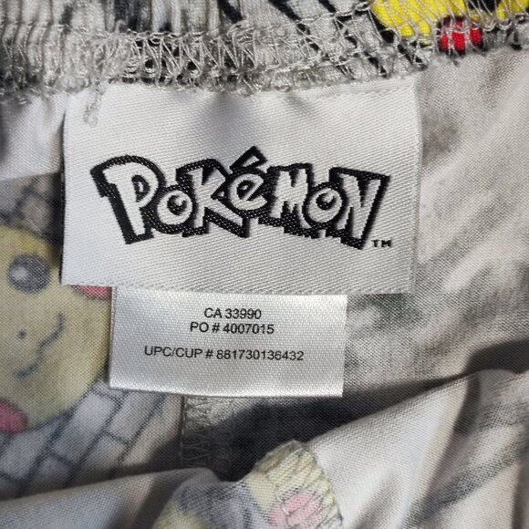 Pokemon Pikachu sleepwear pyjama boys size L black & grey with graphic - Picture 7 of 13